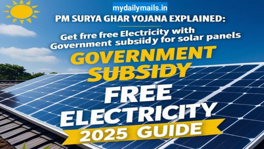 PM Surya Ghar Yojana Explained: Get Free Electricity with Government Subsidy for Solar Panels 2025