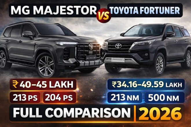 MG Majestor vs Toyota Fortuner MG Majestor 2026 price