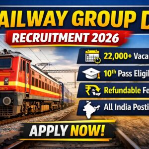 Railway Group D Recruitment 2026 is one of the biggest government job opportunities for 10th-pass candidates. With thousands of vacancies