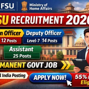 NFSU Recruitment 2026: Permanent Central Government Officer Vacancy | Apply Online